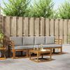 vidaXL Conjunto de sof&aacute;s de exterior 5 pcs Gris Natural y Claro