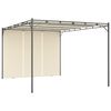 vidaXL Cenador de jard&iacute;n con cortina lateral color crema 4x3x2,25 m