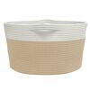 vidaXL Cesta de almacenaje algodón beige y blanco Ø40x25 cm