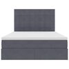 vidaXL Cama con almacenamiento y colch&oacute;n Gris oscuro 140 x 190 cm