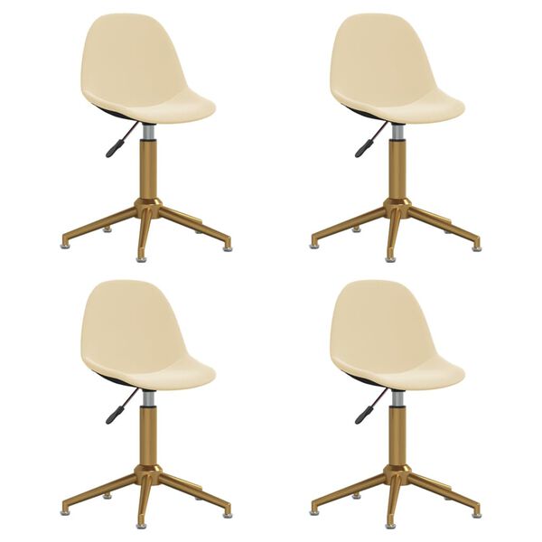 vidaXL Sillas de comedor giratorias 4 unidades terciopelo color crema