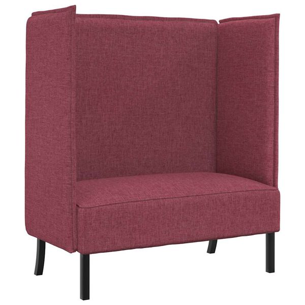 vidaXL Sofa de Espalda Alta 101cm Rojo vino tinto tela