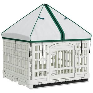 vidaXL Ejercicio de perro de 4 paneles con techo 122 x 106,5 x 82 cm