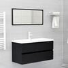 vidaXL Mueble con lavabo madera de ingenier&iacute;a negro