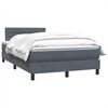 vidaXL Cama box spring con colch&oacute;n terciopelo gris oscuro 120x220 cm
