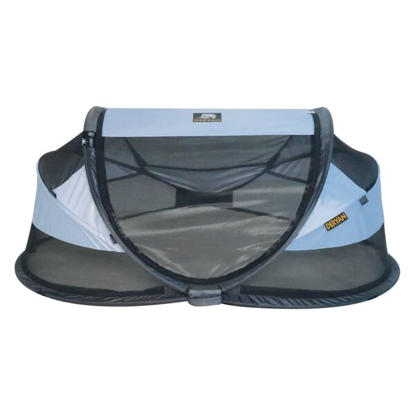DERYAN Cuna de viaje desplegable Baby Luxe con mosquitera azul
