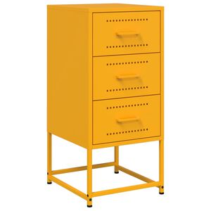 vidaXL Mesita de noche acero amarillo mostaza 36x39x78 cm