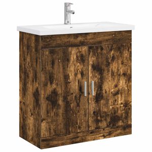 vidaXL Juego de muebles de ba&ntilde;o Roble Ahumado 81 x 40 x 84,5 cm
