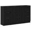 vidaXL Aparador 3 uds. Roble Negro 121 x 30 x 70 cm