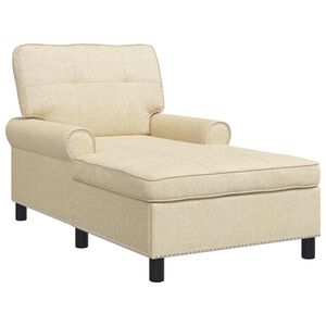 vidaXL Sill&oacute;n reclinable con coj&iacute;n Crema 91 x 157 x 91 cm tela