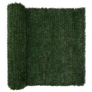 vidaXL Cerca Artificial Verde oscuro 1,5 x 3 m PVC y Acero