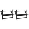 vidaXL Estantes de pared con barras 2 unidades negro 40x25x30 cm