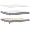 vidaXL Cama tipo Box Spring con colch&oacute;n Gris claro 200 x 200 cm tela