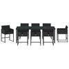 vidaXL Conjunto de Comedor de Jard&iacute;n 9 pcs Negro rat&aacute;n sint&eacute;tico