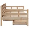 vidaXL Sofá cama con cajones madera maciza de pino 90x190 cm