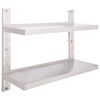vidaXL Estanter&iacute;a pared flotante 2 niveles acero inoxidable 100x30 cm
