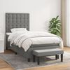 vidaXL Cama box spring con colch&oacute;n tela gris oscuro 90x190 cm