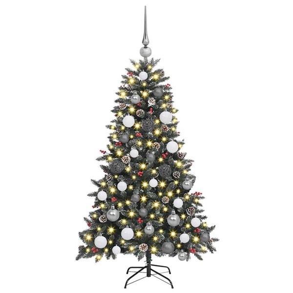 vidaXL Árbol de Navidad artificial Verde 120 cm PVC, Plástico y Acero