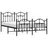vidaXL Estructura cama sin colch&oacute;n con estribo metal negro 140x190 cm