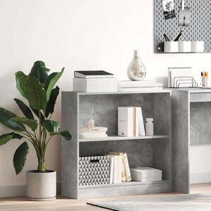 vidaXL Estanter&iacute;a de madera contrachapada gris hormig&oacute;n 80x24x75 cm
