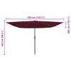 vidaXL Parasol de jardín Rojo y Negro 295 x 295 x 245 cm