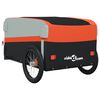 vidaXL Remolque para bicicleta hierro negro y naranja 45 kg