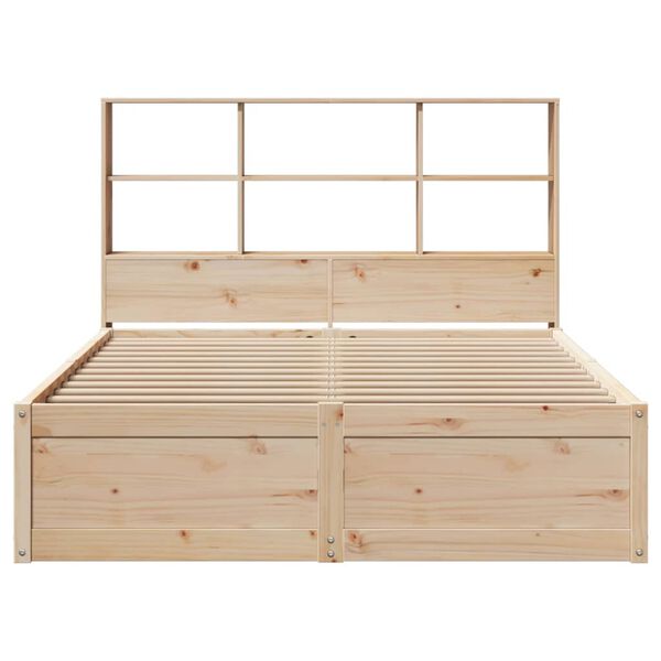 vidaXL Estructura de cama sin colch&oacute;n madera maciza de pino 140x190 cm