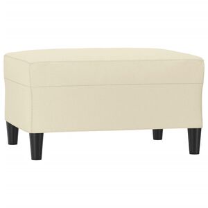 vidaXL Reposapiés de cuero sintético crema 70x55x41 cm