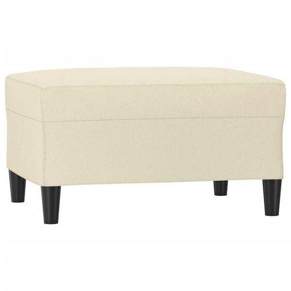 vidaXL Reposapiés de cuero sintético crema 70x55x41 cm