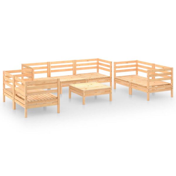vidaXL Juego de muebles de jard&iacute;n 8 piezas madera maciza de pino