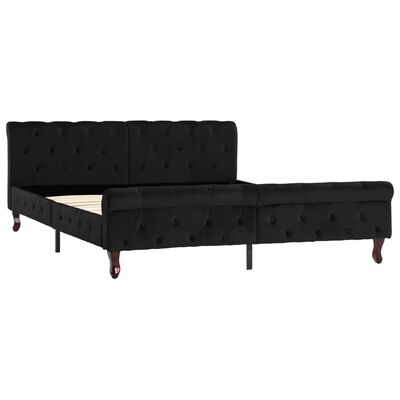 vidaXL Estructura de cama de terciopelo negro 160x200 cm