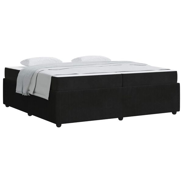 vidaXL Estructura de cama con colch&oacute;n Negro 200 x 200 cm tela