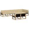 vidaXL Conjunto de sof&aacute;s de exterior con coj&iacute;n 8 pcs y Beige