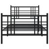 vidaXL Estructura cama sin colch&oacute;n con estribo metal negro 90x200 cm