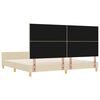 vidaXL Estructura de cama con cabecera Crema 200 x 200 cm tela