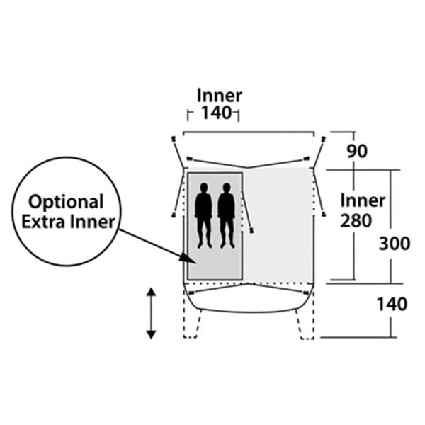Outwell Tienda interior Scenic Road 300SA gris 280x140 cm 110842