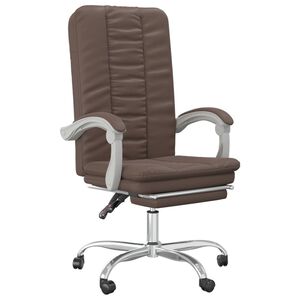 vidaXL Silla de oficina reclinable cuero sintético marrón