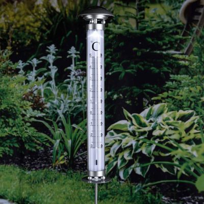 HI Lámpara con termómetro solar de jardín