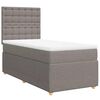 vidaXL Cama box spring con colch&oacute;n tela gris taupe 100x200 cm