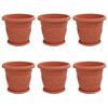 vidaXL Macetas 6 pcs Rojo Ladrillo &Oslash; 26 x 21.5 cm Pl&aacute;stico