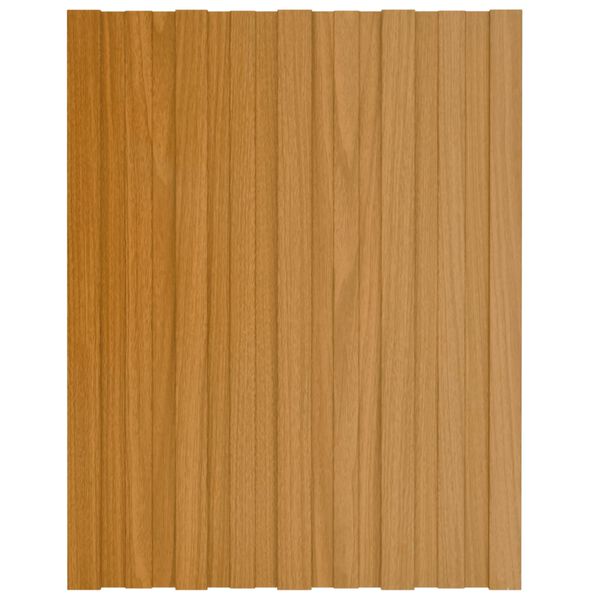 vidaXL Panel de tejado acero galvanizado color madera 12 uds 60x45 cm