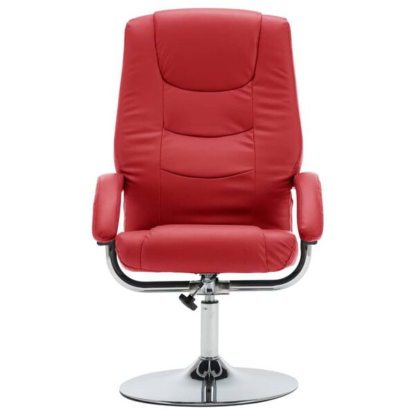 vidaXL Sill&oacute;n reclinable con reposapi&eacute;s de cuero sint&eacute;tico rojo