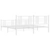 vidaXL Estructura cama sin colch&oacute;n con estribo metal blanco 193x203 cm