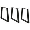 vidaXL Patas para mesa de comedor en forma de V (3 unidades), color negro, 80 x (72-73,3) cm, acero