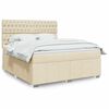 vidaXL Cama box spring con colch&oacute;n tela color crema 180x200 cm