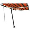 vidaXL Toldo manual retr&aacute;ctil con LED naranja y marr&oacute;n 300x250 cm