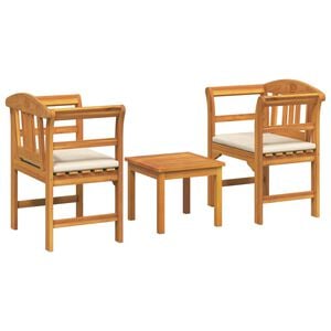 vidaXL Conjunto de sal&oacute;n Rosa del jard&iacute;n 3 pcs Madera de Acacia S&oacute;lida