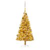 vidaXL &Aacute;rbol de Navidad preiluminado con luces y bolas dorado 150 cm