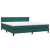 vidaXL Cama box spring con colch&oacute;n y LED terciopelo verde oscuro 200x210 cm