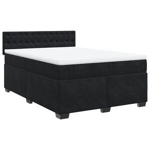 vidaXL Cama box spring con colch&oacute;n terciopelo negro 160x200 cm